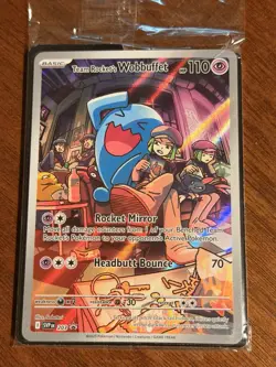 Pokemon TCG Destined Rivals Team Rockets Wobbuffet Promo Card 203 Sealed - Image 2