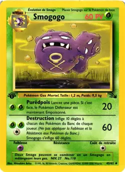 Pokemon TCG Smogogo (Weezing) 45/62 1st Edition French Fossil US Seller LP/MP - Image 1