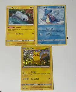 Pokemon McDonald's Promos 2022: Pikachu Holo, Tynamo, Lapras. Lot Of 3 - Image 1