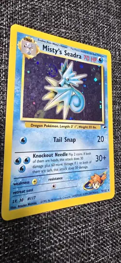 Pokemon TCG Gym Heroes Misty's Seadra Holo Rare 9/132 70 HP 2000 Unlimited - Image 4
