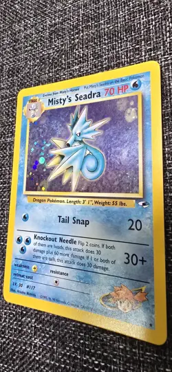 Pokemon TCG Gym Heroes Misty's Seadra Holo Rare 9/132 70 HP 2000 Unlimited - Image 5