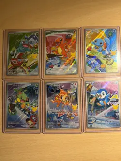 Pokemon First Partner Illustration Collection Series 1, Gen 1 and 4 Starters - Image 1