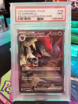 2025 Pokemon JTG EN #185 N's Zoroark EX Special Illustration Rare PSA 9 New Cert - Image 2