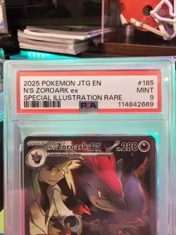 2025 Pokemon JTG EN #185 N's Zoroark EX Special Illustration Rare PSA 9 New Cert - Image 3
