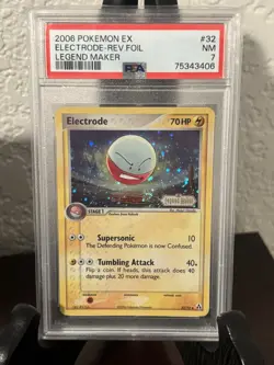 2006 POKEMON EX LEGEND MAKER #32 ELECTRODE-REVERSE FOIL PSA 7 - Image 1