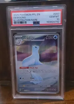 2025 POKEMON PFL EN-PHANTASMAL FLAMES ILLUSTRATION RARE #097 DEWGONG PSA 10 - Image 1