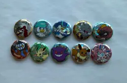 Pokemon S-Chinese Exclusive Gem Badge Gengar, Eevee, Leafeon, Sylveon Pin Lot - Image 1