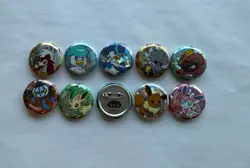 Pokemon S-Chinese Exclusive Gem Badge Gengar, Eevee, Leafeon, Sylveon Pin Lot - Image 2