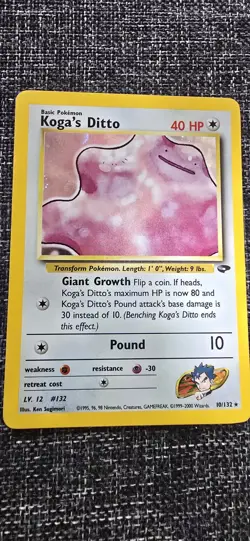Wizards Pokemon TCG Koga's Ditto 10/132 Gym Challenge Holo Rare 40 HP English - Image 1