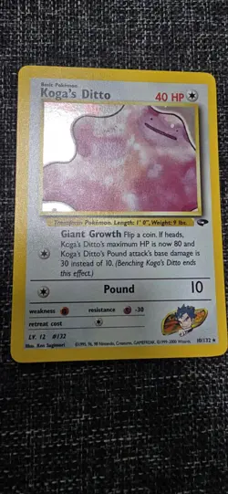 Wizards Pokemon TCG Koga's Ditto 10/132 Gym Challenge Holo Rare 40 HP English - Image 2