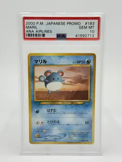 Pokemon Japanese ANA Airways #183 Marill All Nippon Airways PSA 10 - Image 1