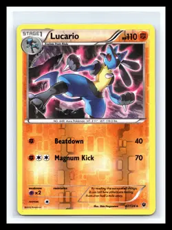 Pokemon 2016 Lucario Fates Collide Reverse Holo Rare 47/124 - Image 1