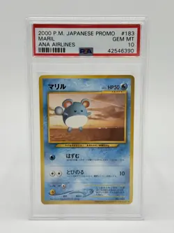 Pokemon Japanese ANA Airways #183 Marill All Nippon Airways PSA 10 - Image 1