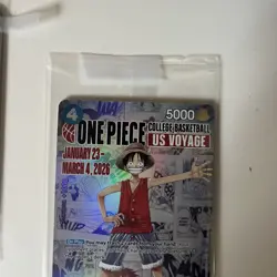 One Piece Monkey.D.Luffy US College Basketball Promo Card - Image 3