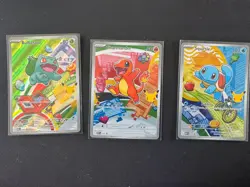 Pokemon First Partner Illustration Collection Promo Cards Kanto Starters TCG 1 - Image 1