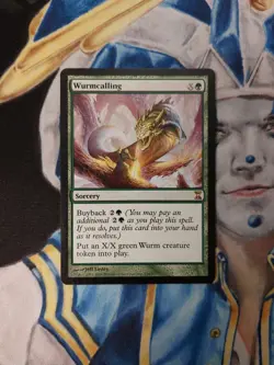 Wurmcalling MTG Time Spiral Rare Green Sorcery Moderately Played x1 - Image 2