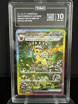 Leafeon ex 200/187 SAR (Japanese) Pokemon Sv8a Terastal Fest ex Gem Mint TAG 10 - Image 1