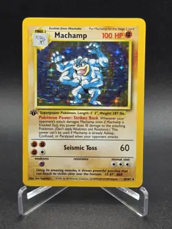 1999 Pokemon TCG Machamp #8/102 1st Edition Holo Base Set WOTC LP/NM - Image 1