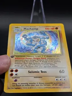 1999 Pokemon TCG Machamp #8/102 1st Edition Holo Base Set WOTC LP/NM - Image 2