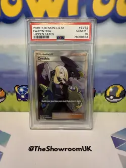 Pokemon TCG Cynthia SV82/SV94 Trainer Hidden Fates Shiny Vault PSA 10 Full Art💎 - Image 1