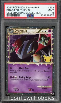 PSA 9 Pokemon - Dragapult Prime SWSH132 - Celebrations Classic Promo - Image 1