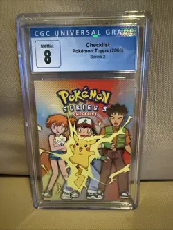 Checklist Pokemon Topps 2000 Series 3 CGC 8 - Image 1