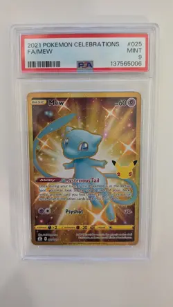 Mew 025/025 Secret Rare PSA 9 Pokemon TCG Celebrations - Image 1