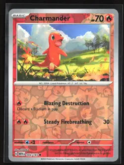 Pokemon TCG - Charmander - Reverse Holo Common SV: Scarlet & Violet 151 004/165 - Image 1