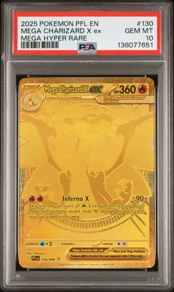 2025 POKEMON PFL EN-PHANTASMAL FLAMES MEGA HYPER RARE MEGA CHARIZARD X EX PSA 10 - Image 1
