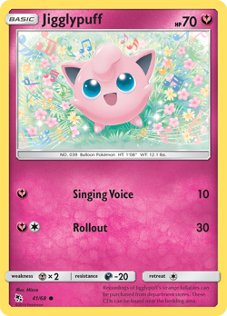 Jigglypuff 41/68 Common Hidden Fates Pokemon Near Mint - Image 1