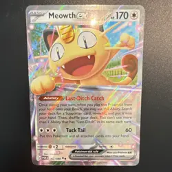 Pokemon TCG Meowth ex 062/088 Paldean Fates Double Rare Holo EN - Image 1