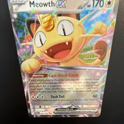 Pokemon TCG Meowth ex 062/088 Paldean Fates Double Rare Holo EN - Image 3