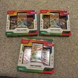Pokemon TCG First Partner Illustration Collection Box Series 1 Sealed Lot Of 3 - Image 1