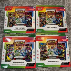 Pokemon TCG First Partner Illustration Collection Box Series 1 Lot Of 4 Sealed - Image 1