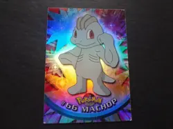 1999 Topps Pokemon Rainbow Foil #66 Machop Holo Blue Logo Series 1 TV 1st *HP* - Image 1