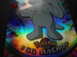 1999 Topps Pokemon Rainbow Foil #66 Machop Holo Blue Logo Series 1 TV 1st *HP* - Image 3