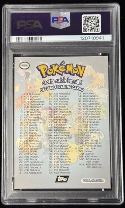 1999 Topps Pokemon TV Series 1 Checklist Foil Sandpaper Textured PSA 7 - Image 2