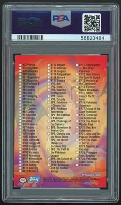 2000 Topps Pokemon TV Checklist Animation Series 2 Foil - PSA 7 NM - Image 2