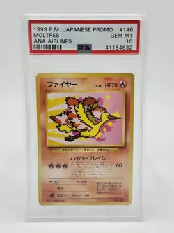 Pokemon Japanese ANA Airways #146 Moltres All Nippon Airways PSA 10 - Image 1