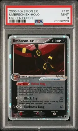 Pokemon PSA 9 Umbreon Ex #112 Holo EX Unseen Forces 2005 English - Image 2