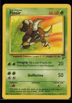 PINSIR 29 130 POKEMON RARE BASE SET 2 | LP - Image 1