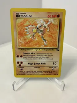 Pokemon Fossil Hitmonlee Non Holo 22/62 HP FREE SHIPPING - Image 1