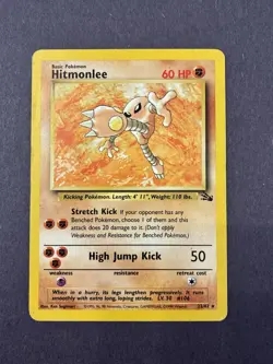 Pokemon Fossil Hitmonlee Non Holo 22/62 HP FREE SHIPPING - Image 3