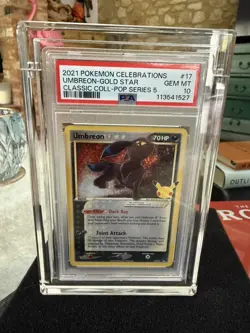Pokemon Umbreon Gold Star 17/17 Celebrations PSA 10 Gem Mint Holo - Image 1