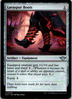 Magic the Gathering HP Lavaspur Boots Outlaws of Thunder Junction MTG Free Ship! - Image 1