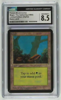 1993 Magic: The Gathering MTG Limited Edition Alpha Forest (Mushrooms) CGC 8.5 - Image 1