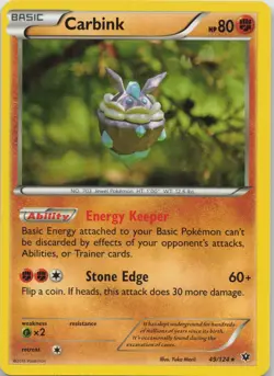 Carbink 49/124 Fates Collide Pokemon Yuka Morii NM - Image 1