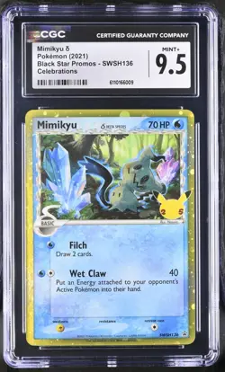 Mimikyu Delta Species SWSH136 CGC 9.5 - 2021 Pokemon Celebrations Promos - Image 1