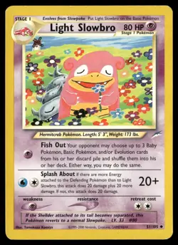 Light Slowbro 51/105 Uncommon Neo Destiny Pokemon Heavily Played - Image 1