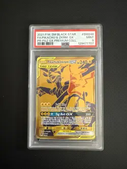 2021 POKEMON SM BLACK STAR PROMO #SM248 FULL ART/PIKACHU & ZEKROM GX PSA 9 - Image 1